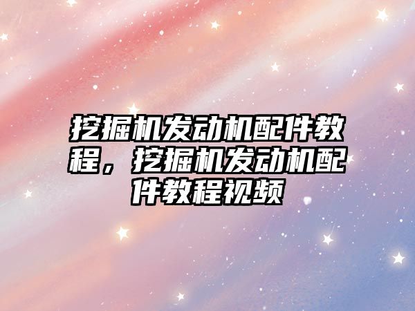挖掘機發(fā)動機配件教程，挖掘機發(fā)動機配件教程視頻