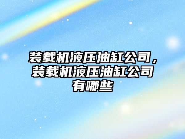 裝載機(jī)液壓油缸公司，裝載機(jī)液壓油缸公司有哪些