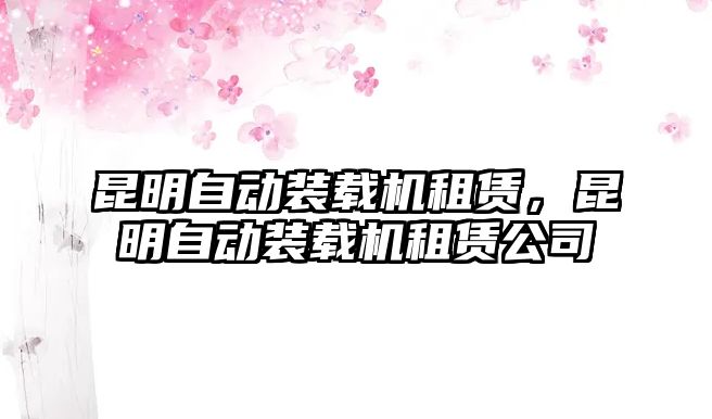 昆明自動(dòng)裝載機(jī)租賃，昆明自動(dòng)裝載機(jī)租賃公司