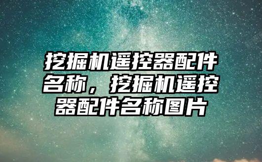 挖掘機(jī)遙控器配件名稱，挖掘機(jī)遙控器配件名稱圖片