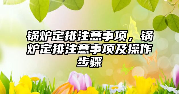 鍋爐定排注意事項，鍋爐定排注意事項及操作步驟