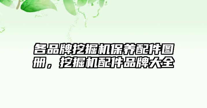 各品牌挖掘機(jī)保養(yǎng)配件圖冊，挖掘機(jī)配件品牌大全