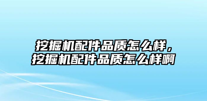 挖掘機(jī)配件品質(zhì)怎么樣，挖掘機(jī)配件品質(zhì)怎么樣啊