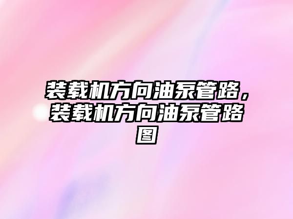 裝載機方向油泵管路，裝載機方向油泵管路圖