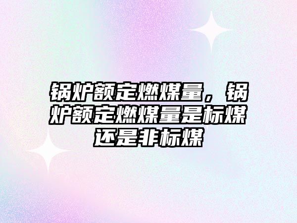 鍋爐額定燃煤量，鍋爐額定燃煤量是標煤還是非標煤