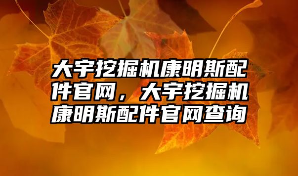 大宇挖掘機康明斯配件官網(wǎng)，大宇挖掘機康明斯配件官網(wǎng)查詢