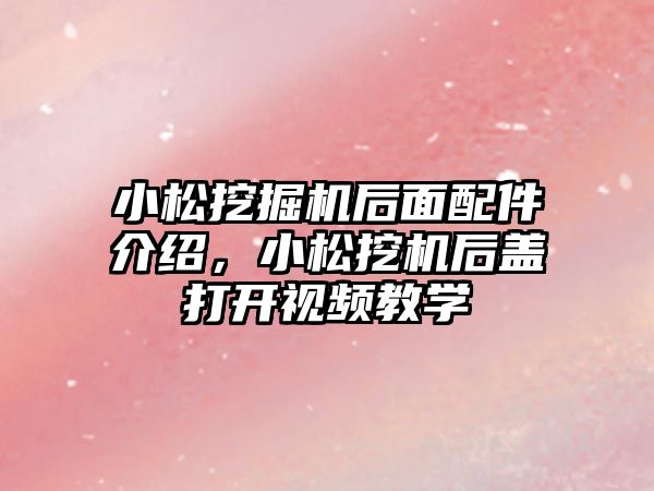 小松挖掘機后面配件介紹，小松挖機后蓋打開視頻教學(xué)
