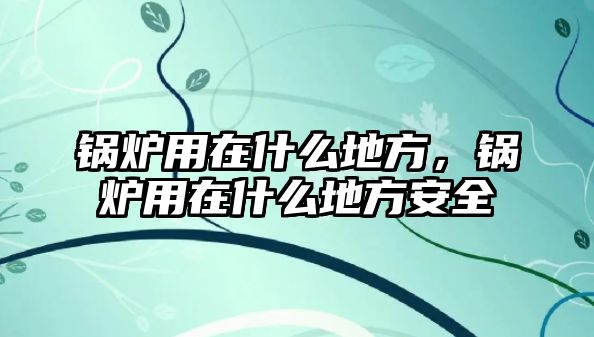 鍋爐用在什么地方，鍋爐用在什么地方安全