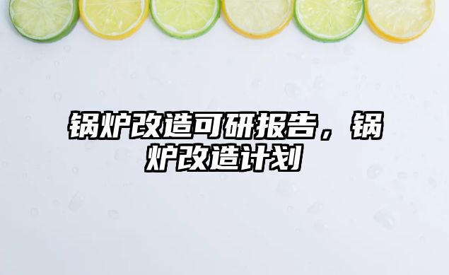 鍋爐改造可研報告，鍋爐改造計劃
