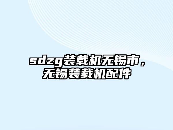 sdzg裝載機無錫市，無錫裝載機配件