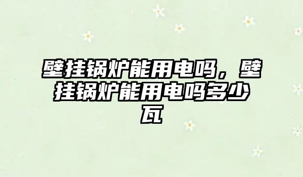 壁掛鍋爐能用電嗎，壁掛鍋爐能用電嗎多少瓦