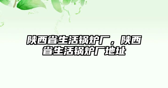 陜西省生活鍋爐廠，陜西省生活鍋爐廠地址