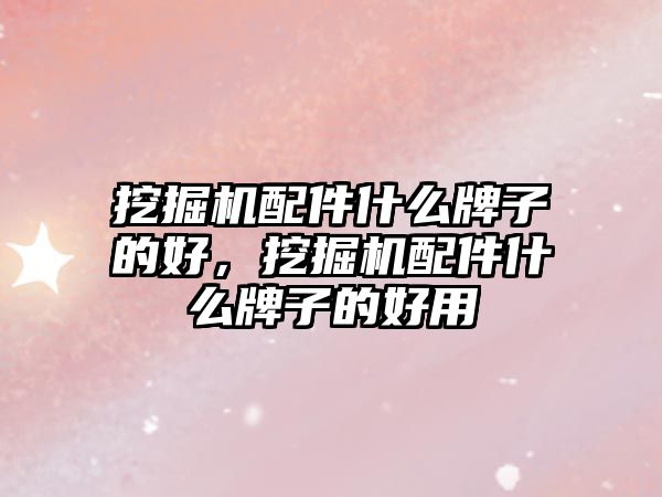 挖掘機配件什么牌子的好，挖掘機配件什么牌子的好用