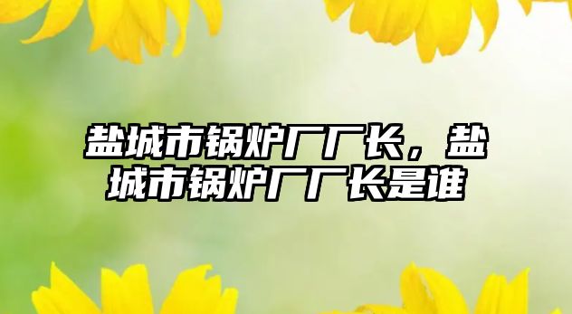 鹽城市鍋爐廠廠長，鹽城市鍋爐廠廠長是誰