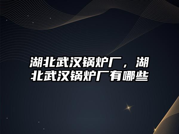 湖北武漢鍋爐廠(chǎng)，湖北武漢鍋爐廠(chǎng)有哪些