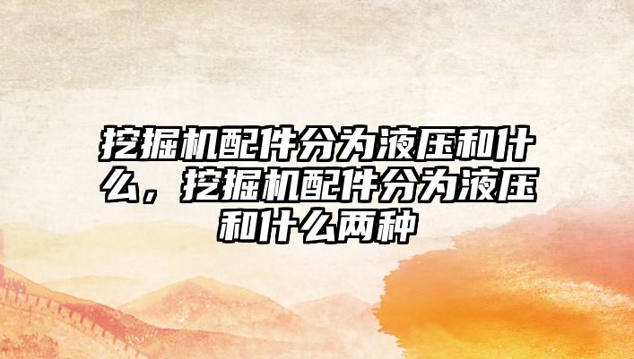 挖掘機(jī)配件分為液壓和什么，挖掘機(jī)配件分為液壓和什么兩種
