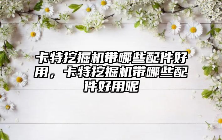 卡特挖掘機(jī)帶哪些配件好用，卡特挖掘機(jī)帶哪些配件好用呢