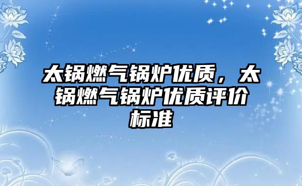 太鍋燃氣鍋爐優(yōu)質(zhì)，太鍋燃氣鍋爐優(yōu)質(zhì)評價標準