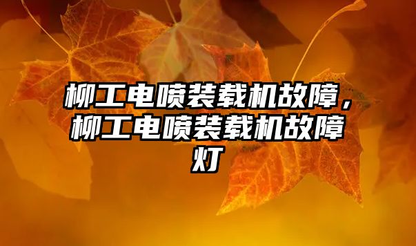 柳工電噴裝載機故障，柳工電噴裝載機故障燈