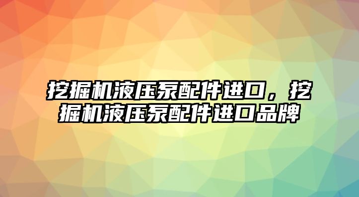 挖掘機(jī)液壓泵配件進(jìn)口，挖掘機(jī)液壓泵配件進(jìn)口品牌