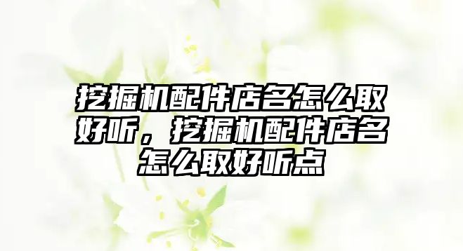 挖掘機(jī)配件店名怎么取好聽，挖掘機(jī)配件店名怎么取好聽點
