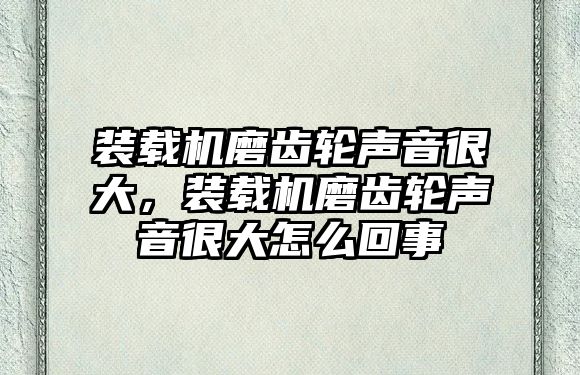 裝載機(jī)磨齒輪聲音很大，裝載機(jī)磨齒輪聲音很大怎么回事