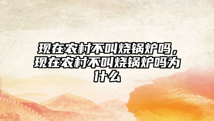 現在農村不叫燒鍋爐嗎，現在農村不叫燒鍋爐嗎為什么