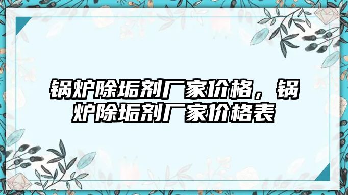鍋爐除垢劑廠家價格，鍋爐除垢劑廠家價格表
