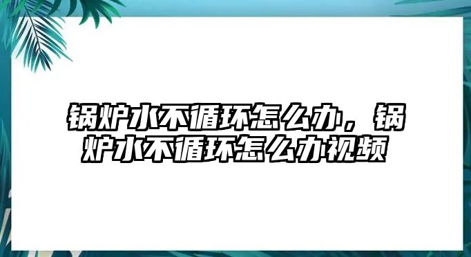 鍋爐水不循環(huán)怎么辦，鍋爐水不循環(huán)怎么辦視頻