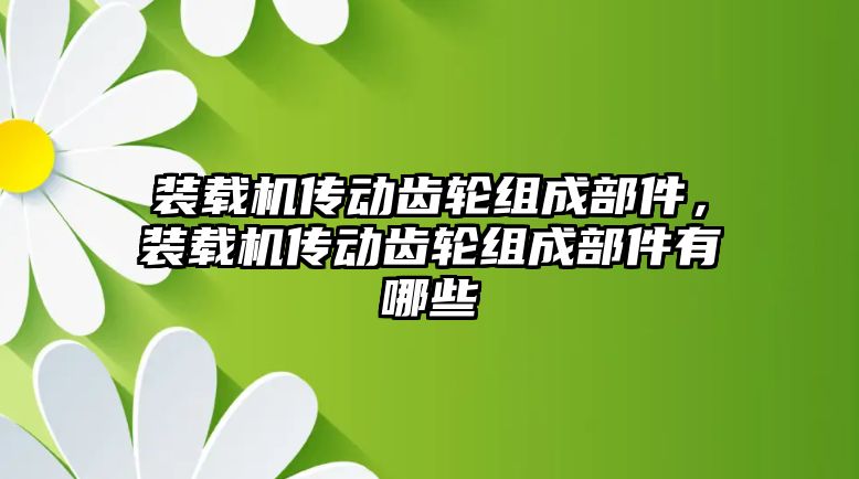 裝載機傳動齒輪組成部件，裝載機傳動齒輪組成部件有哪些
