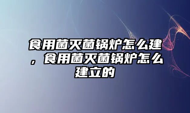 食用菌滅菌鍋爐怎么建，食用菌滅菌鍋爐怎么建立的