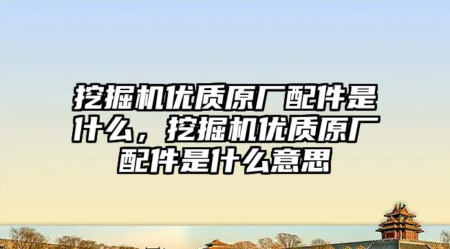 挖掘機優(yōu)質(zhì)原廠配件是什么，挖掘機優(yōu)質(zhì)原廠配件是什么意思