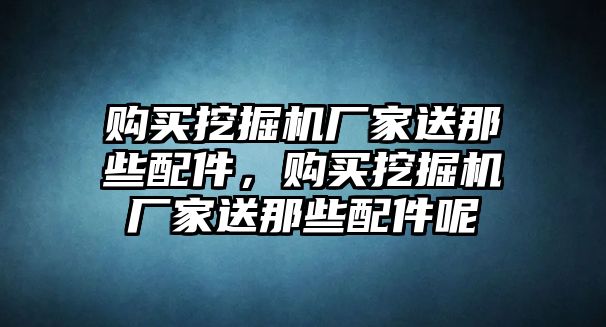 購(gòu)買(mǎi)挖掘機(jī)廠家送那些配件，購(gòu)買(mǎi)挖掘機(jī)廠家送那些配件呢