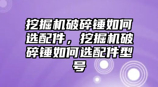 挖掘機破碎錘如何選配件，挖掘機破碎錘如何選配件型號
