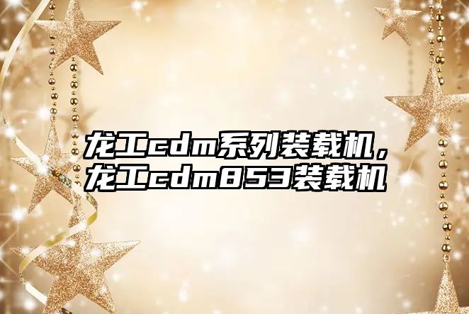龍工cdm系列裝載機(jī)，龍工cdm853裝載機(jī)