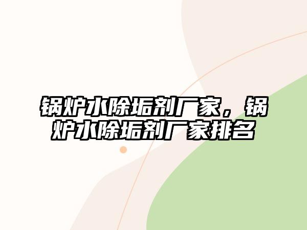 鍋爐水除垢劑廠家，鍋爐水除垢劑廠家排名