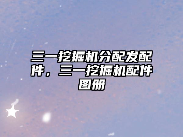 三一挖掘機(jī)分配發(fā)配件，三一挖掘機(jī)配件圖冊