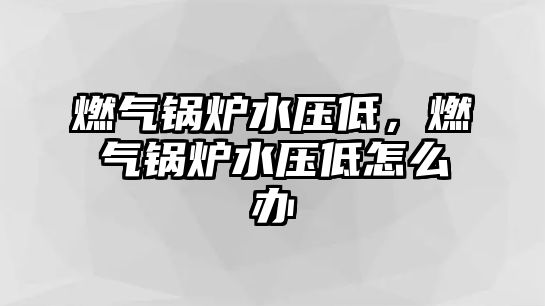 燃?xì)忮仩t水壓低，燃?xì)忮仩t水壓低怎么辦