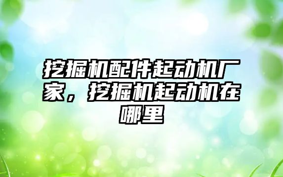 挖掘機配件起動機廠家，挖掘機起動機在哪里