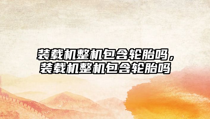裝載機(jī)整機(jī)包含輪胎嗎，裝載機(jī)整機(jī)包含輪胎嗎