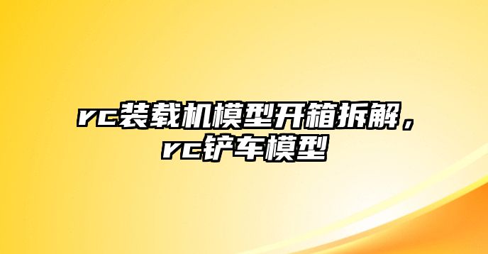 rc裝載機模型開箱拆解，rc鏟車模型