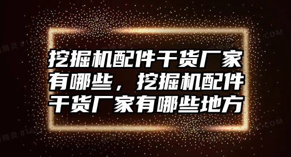 挖掘機(jī)配件干貨廠家有哪些，挖掘機(jī)配件干貨廠家有哪些地方