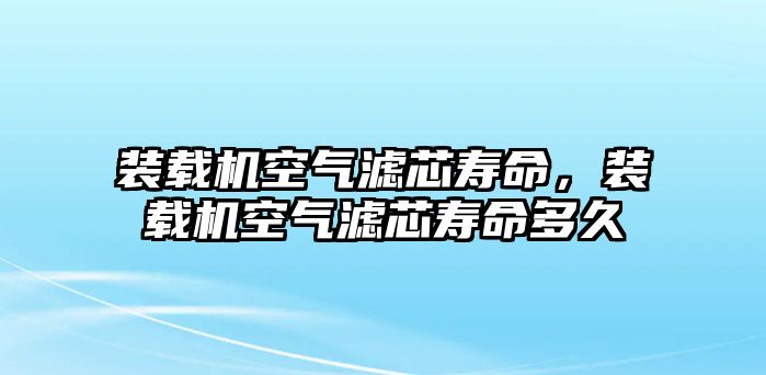 裝載機(jī)空氣濾芯壽命，裝載機(jī)空氣濾芯壽命多久