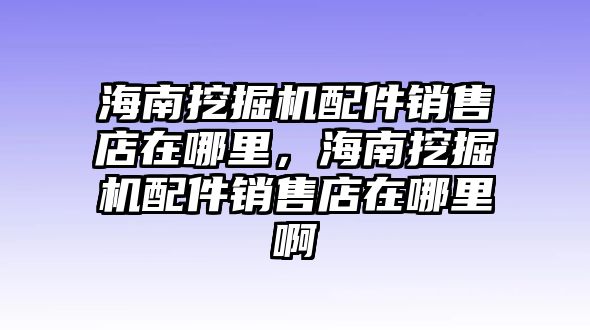 海南挖掘機配件銷售店在哪里，海南挖掘機配件銷售店在哪里啊