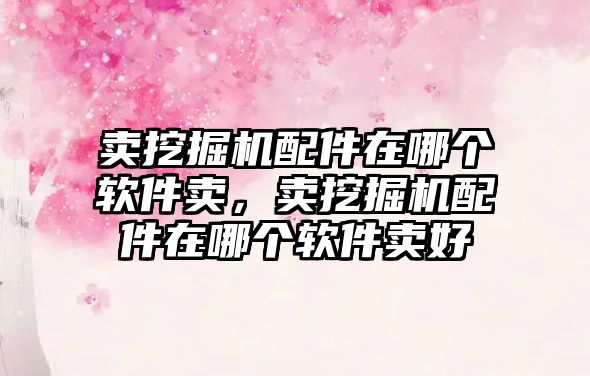 賣挖掘機配件在哪個軟件賣，賣挖掘機配件在哪個軟件賣好