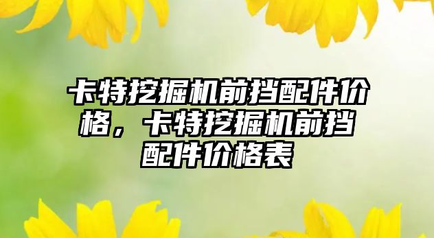 卡特挖掘機前擋配件價格，卡特挖掘機前擋配件價格表