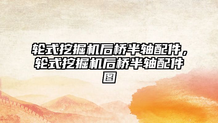 輪式挖掘機(jī)后橋半軸配件，輪式挖掘機(jī)后橋半軸配件圖