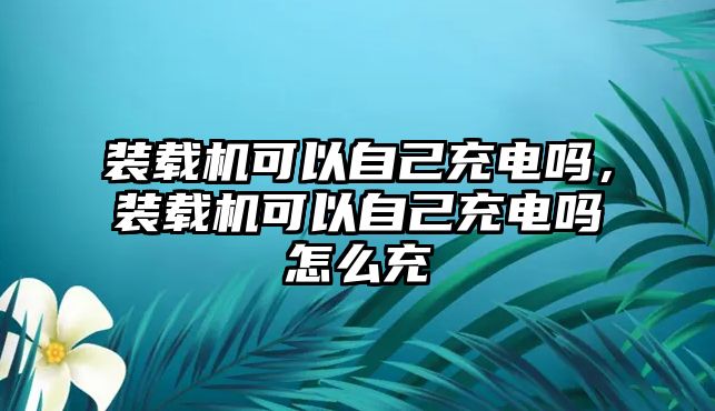 裝載機(jī)可以自己充電嗎，裝載機(jī)可以自己充電嗎怎么充