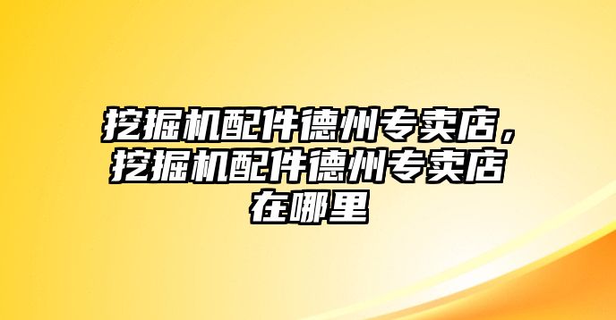 挖掘機配件德州專賣店，挖掘機配件德州專賣店在哪里