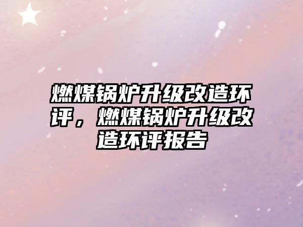 燃煤鍋爐升級改造環(huán)評，燃煤鍋爐升級改造環(huán)評報告